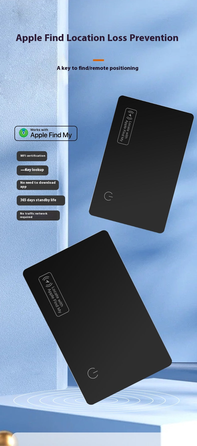 Ultra-thin Card Anti-loss Alarm Device Pet Tracking Artifact