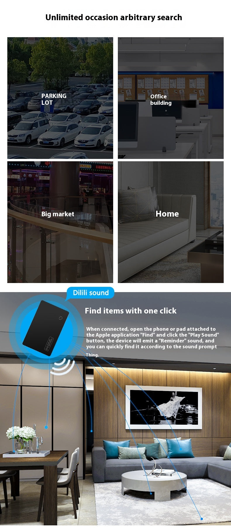Ultra-thin Card Anti-loss Alarm Device Pet Tracking Artifact